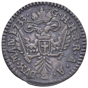 reverse: ZECCHE ITALIANE - MANTOVA - Carlo VI d Asburgo (1707-1740) - Mezza lira 1733 CNI 24/26; MIR 753/3 R MI. BB+