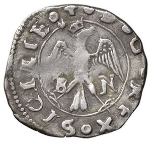 reverse: ZECCHE ITALIANE - MESSINA - Carlo V (1516-1556) - Mezzo tarì   (AG g. 1,4). MB-BB