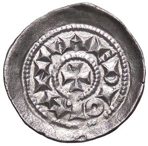 reverse: ZECCHE ITALIANE - MILANO - Monetazione comunale a nome di Enrico (1167-1250) - Denaro scodellato MIR 52  (AG g. 0,6). SPL+