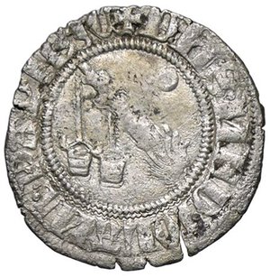 reverse: ZECCHE ITALIANE - MILANO - Galeazzo II Visconti (1354-1378) - Sesino Crippa 3; MIR 109  (MI g. 0,8). BB