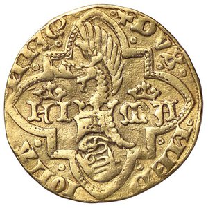 reverse: ZECCHE ITALIANE - MILANO - Filippo Maria Visconti (1412-1447) - Fiorino Crippa 1; MIR 150 NC (AU g. 3,44) Da montatura. qBB