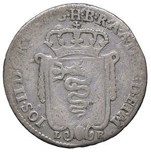 obverse: ZECCHE ITALIANE - MILANO - Giuseppe II d Asburgo-Lorena (1780-1790) - 5 Soldi 1784 CNI 31; Mont. 125 R AG. qBB