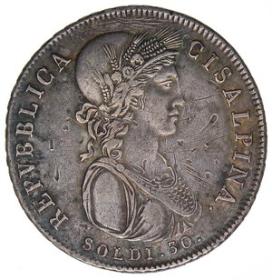 obverse: ZECCHE ITALIANE - MILANO - Repubblica Cisalpina (1800-1802) - 30 Soldi A. IX Pag. 9; Mont. 185  AG  Colpetti nei campi. bel BB