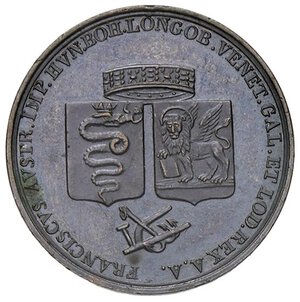 obverse: ZECCHE ITALIANE - MILANO - Francesco I d Asburgo-Lorena (1815-1835) - Medaglia 1815 Crippa 21/B; MIR 512/2 NC AG Emissioni per il giuramento Colpetto, patinata. SPL