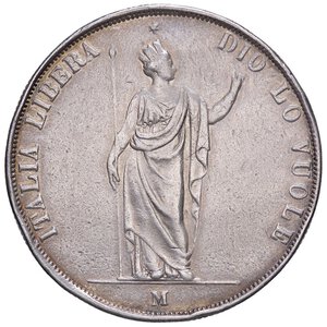 obverse: ZECCHE ITALIANE - MILANO - Governo Provvisorio (1848) - 5 Lire 1848 Pag. 213; Mont. 425  AG  Da montatura. meglio di MB