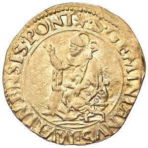 reverse: ZECCHE ITALIANE - MODENA - Ercole II d Este (1534-1559) - Scudo d oro CNI 15/31; MIR 643/1 NC (AU g. 3,25). BB+