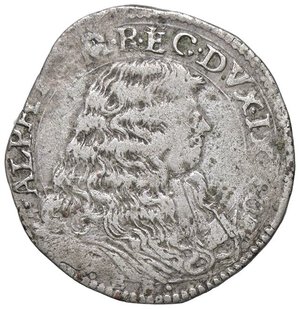 obverse: ZECCHE ITALIANE - MODENA - Alfonso IV d Este (1658-1662) - Mezza lira MIR 813 R (AG g. 3,46) Foro otturato. meglio di MB