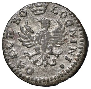 reverse: ZECCHE ITALIANE - MODENA - Rinaldo d’Este (1706-1737) - Muraiola da 2 bolognini 1721 CNI 87/89; MIR 838/9  MI  Sedimenti. bel BB