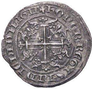 reverse: ZECCHE ITALIANE - NAPOLI - Roberto d Angiò (1309-1343) - Gigliato P.R. 1/2; MIR 28  (AG g. 3,67) Metallo poroso. BB+