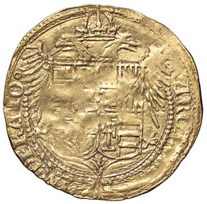 obverse: ZECCHE ITALIANE - NAPOLI - Carlo V (1516-1556) - Scudo d oro Fr. 835  (AU g. 3,26)MIR non censito in quanto ritenuto di conio spagnolo. qBB