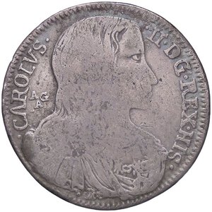 obverse: ZECCHE ITALIANE - NAPOLI - Carlo II, secondo periodo (1675-1700) - Tarì 1689 P.R. 17; MIR 299/2  (AG g. 4,83). MB