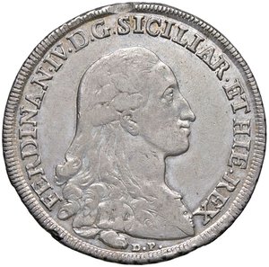 obverse: ZECCHE ITALIANE - NAPOLI - Ferdinando IV di Borbone (primo periodo, 1759-1799) - Piastra 1787 P.R. 51; Mont. 198  AG  Lieve imperfezione di conio al bordo a ore 12 - Metallo brillante. qSPL