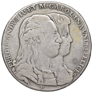 obverse: ZECCHE ITALIANE - NAPOLI - Ferdinando IV di Borbone (primo periodo, 1759-1799) - Piastra 1791 P.R. 59; Mont. 217 R AG  Da montatura. meglio di MB