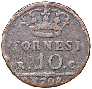 reverse: ZECCHE ITALIANE - NAPOLI - Ferdinando IV di Borbone (primo periodo, 1759-1799) - 10 Tornesi 1798 Mont. 258; Gig. 113  CU. MB+/qBB