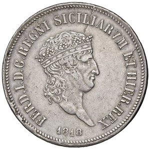 obverse: ZECCHE ITALIANE - NAPOLI - Ferdinando I di Borbone (1816-1825) - Piastra 1818 P.R.8; Mont. 578/584  AG Testa piccola. BB+