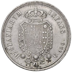 reverse: ZECCHE ITALIANE - NAPOLI - Ferdinando I di Borbone (1816-1825) - Piastra 1818 P.R.8; Mont. 578/584  AG Testa piccola. BB+