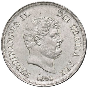 obverse: ZECCHE ITALIANE - NAPOLI - Ferdinando II di Borbone (1830-1859) - Piastra 1855 P.R. 84; Mont. 801/803  AG  Lievi striature di conio al R/. SPL+