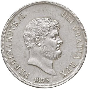 obverse: ZECCHE ITALIANE - NAPOLI - Ferdinando II di Borbone (1830-1859) - Piastra 1855 P.R. 84; Mont. 801/803  AG. BB+/qSPL