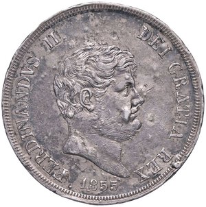 obverse: ZECCHE ITALIANE - NAPOLI - Ferdinando II di Borbone (1830-1859) - Piastra 1855 P.R. 84; Mont. 801/803  AG  Colpetti. BB