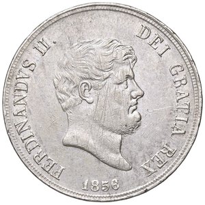 obverse: ZECCHE ITALIANE - NAPOLI - Ferdinando II di Borbone (1830-1859) - Piastra 1856 P.R. 85; Mont. 804 e seg.  AG  Striature di conio al D/. BB