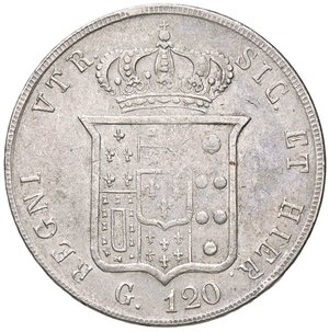 reverse: ZECCHE ITALIANE - NAPOLI - Ferdinando II di Borbone (1830-1859) - Piastra 1856 P.R. 85; Mont. 804 e seg.  AG  Striature di conio al D/. BB