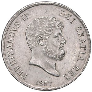 obverse: ZECCHE ITALIANE - NAPOLI - Ferdinando II di Borbone (1830-1859) - Piastra 1857 P.R. 86; Mont. 808/816  AG. SPL