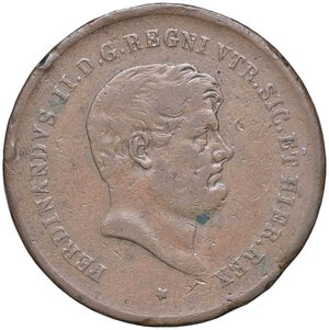 obverse: ZECCHE ITALIANE - NAPOLI - Ferdinando II di Borbone (1830-1859) - 10 Tornesi 1854 P.R. 202; Mont. 1029/1030 NC CU  Colpetti. qBB/BB