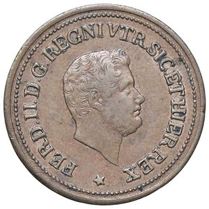 obverse: ZECCHE ITALIANE - NAPOLI - Ferdinando II di Borbone (1830-1859) - Tornese e mezzo 1854 P.R. 275; Mont. 1162/1165 NC CU. BB-SPL