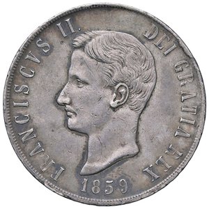 obverse: ZECCHE ITALIANE - NAPOLI - Francesco II di Borbone (1859-1860) - Piastra 1859 P.R. 1; Mont. 1258  AG. BB-SPL