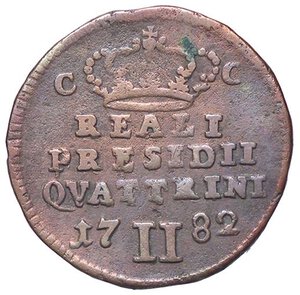 reverse: ZECCHE ITALIANE - ORBETELLO - Ferdinando IV di Borbone (Reali Presidi di Toscana) (1759-1799) - 2 Quattrini 1782 MIR 354 R CU. MB/qBB