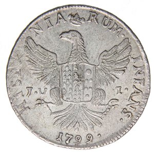 reverse: ZECCHE ITALIANE - PALERMO - Ferdinando III di Borbone (1759-1816) - 12 Tarì 1799 Spahr 125/126; Mont.269/ 270  AG  Sigillata Egisto Cedrini con la nota 