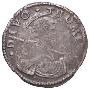 obverse: ZECCHE ITALIANE - PARMA - Adriano VI (1522-1523) - Mezzo giulio CNI 40; Munt. 5 RR (AG g. 1,86). BB/BB+