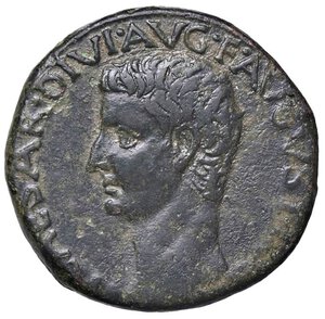 obverse: ROMANE IMPERIALI - Tiberio (14-37) - Asse C. 18  (AE g. 10,87) Con cartellino Clelio Varesi. BB+