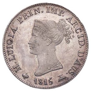 obverse: ZECCHE ITALIANE - PARMA - Maria Luigia (1815-1847) - 5 Soldi 1815 Pag. 12; Mont. 122  AG. qFDC/FDC