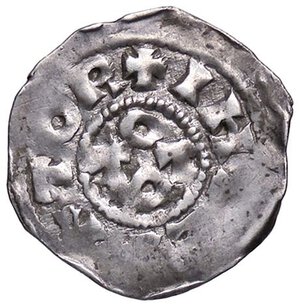 reverse: ZECCHE ITALIANE - PAVIA - Ottone I e Ottone II (962-967) - Denaro CNI 1/12; MIR 828  (AG g. 1,34). BB