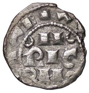 reverse: ZECCHE ITALIANE - PAVIA - Federico II di Svevia (1220-1250) - Denaro CNI 17/22; MIR 841  (MI g. 0,95). BB