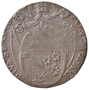 obverse: ZECCHE ITALIANE - PERUGIA - Pio VI (1775-1799) - Baiocco 1795 CNI 4; Munt. 398 RR CU. qBB