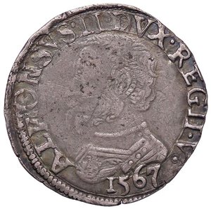 obverse: ZECCHE ITALIANE - REGGIO EMILIA - Alfonso II d Este (1559-1597) - Cavallotto 1567 CNI 10/20; MIR 1344/3 R (AG g. 2,54). qBB