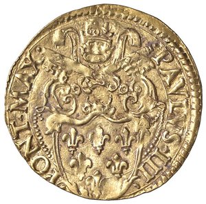 obverse: ZECCHE ITALIANE - ROMA - Paolo III (1534-1549) - Scudo d oro Munt. 17; MIR 885/6 R (AU g. 3,34). BB+