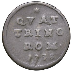 reverse: ZECCHE ITALIANE - ROMA - Clemente XII (1730-1740) - Quattrino 1738 A. IX CNI 190; Munt. 164 R CU. qBB