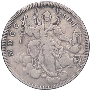 reverse: ZECCHE ITALIANE - ROMA - Benedetto XIV (1740-1758) - Mezzo scudo 1754 A. XIV CNI 317; Munt. 49  AG. meglio di MB