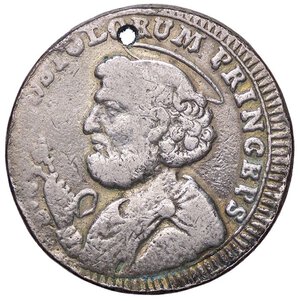 obverse: ZECCHE ITALIANE - ROMA - Pio VI (1775-1799) - Sampietrino 1796   (CU g. 14,84)Argentato - Foro. meglio di MB