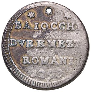 reverse: ZECCHE ITALIANE - ROMA - Pio VI (1775-1799) - Sampietrino 1796   (CU g. 14,84)Argentato - Foro. meglio di MB