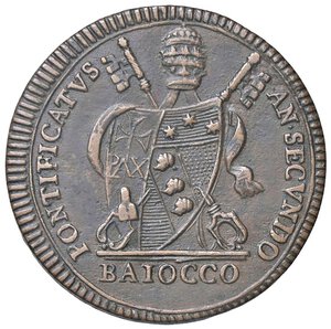 obverse: ZECCHE ITALIANE - ROMA - Pio VII (1800-1823) - Baiocco 1802 A. II Pag. 81; Mont. 57  CU. BB-SPL