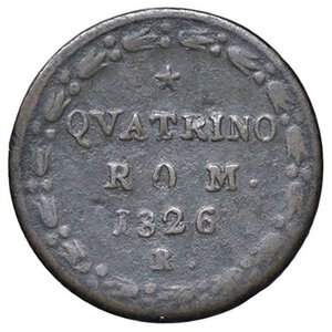 reverse: ZECCHE ITALIANE - ROMA - Leone XII (1823-1829) - Quattrino 1826 A. IV Pag. 139/a; Mont. 21/22  CU. BB