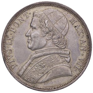 obverse: ZECCHE ITALIANE - ROMA - Pio IX (1846-1866) - Scudo 1853 A. VII Pag. 394; Mont. 127  AG  Colpetti. qSPL