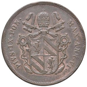 obverse: ZECCHE ITALIANE - ROMA - Pio IX (1846-1866) - 2 Baiocchi 1851 A. VI Pag. 492; Mont. 284  CU  Colpetto. BB