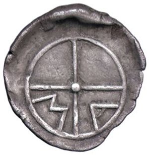 reverse: CELTI - GALLIA - Massalia  - Obolo   (AG g. 0,74). BB