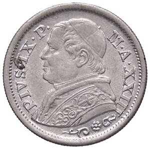 obverse: ZECCHE ITALIANE - ROMA - Pio IX (1866-1870) - 10 Soldi 1868 A. XXIII Gig. 308a RR AG R piccola. qFDC