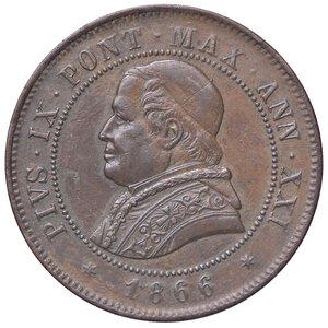 obverse: ZECCHE ITALIANE - ROMA - Pio IX (1866-1870) - 4 Soldi 1866 A. XXI Pag. 590; Mont. 399  CU. BB+